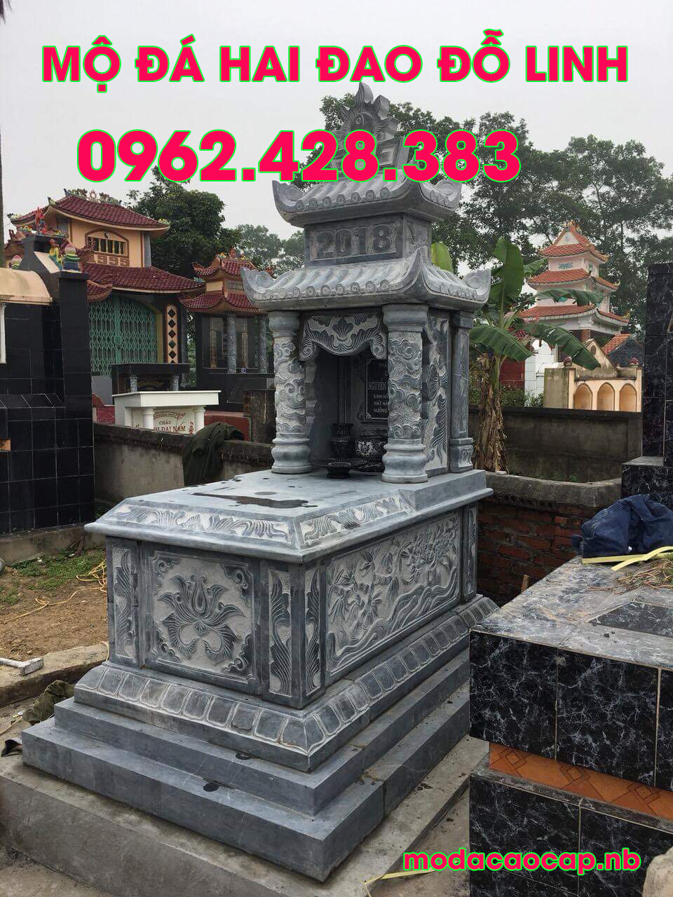 mẫu mộ đá hai mái đẹp