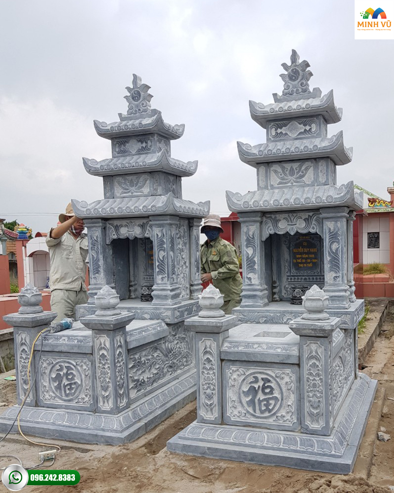 Mộ Đá Xanh Ba Mái Đẹp