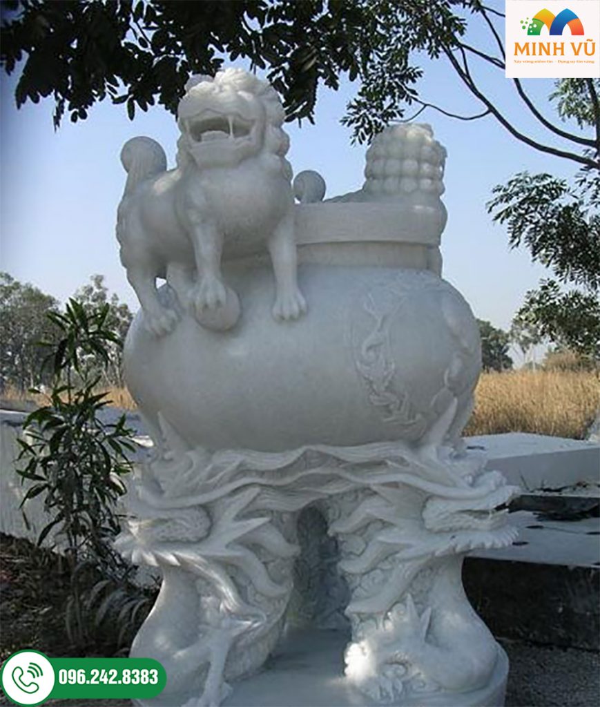 Lư hương đá trắng