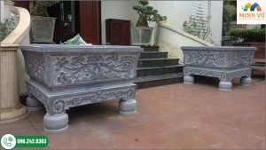 Thi công chậu cảnh đá theo yêu câu,